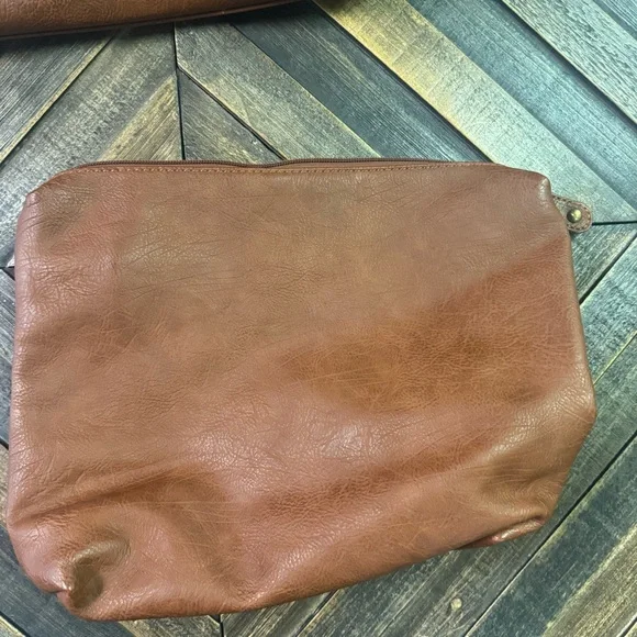 Altar'd State Brown Vegan Leather tote purse with pouch. - Picture 8 of 15